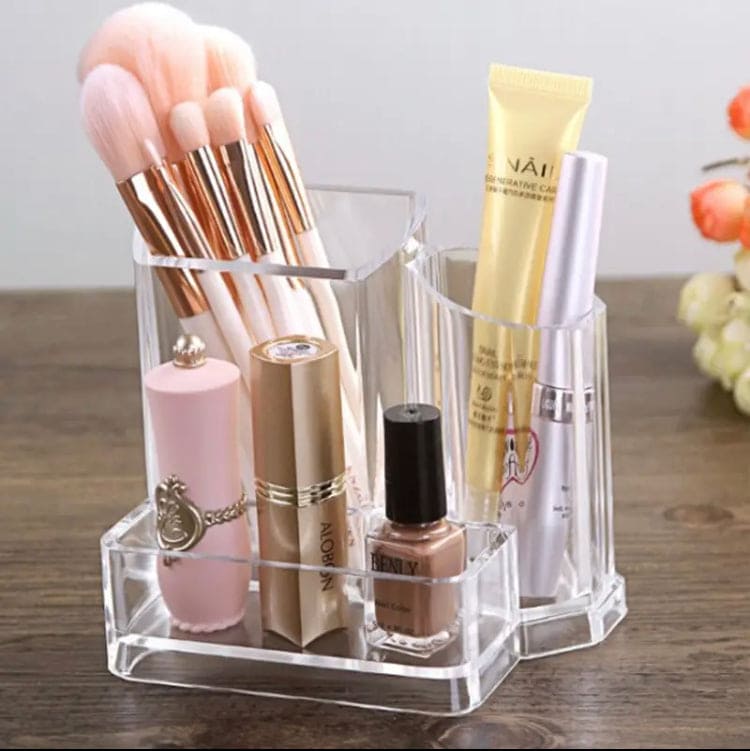 Transparent Makeup Brush Bucket, Acrylic Cosmetics Manager Jewelry Storage Box, Desktop Lipstick Makeup Brush Holder, Lipstick Nail Polish Display Holder Organizer Transparent Makeup Brush Bucket, Acrylic Cosmetics Manager Jewelry Storage Box, Desktop Lipstick Makeup Brush Holder, Lipstick Nail Polish Display Holder Organizer